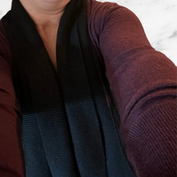 Loft Purple with Black Trim Shawl Sweater - Picture 2 of 3